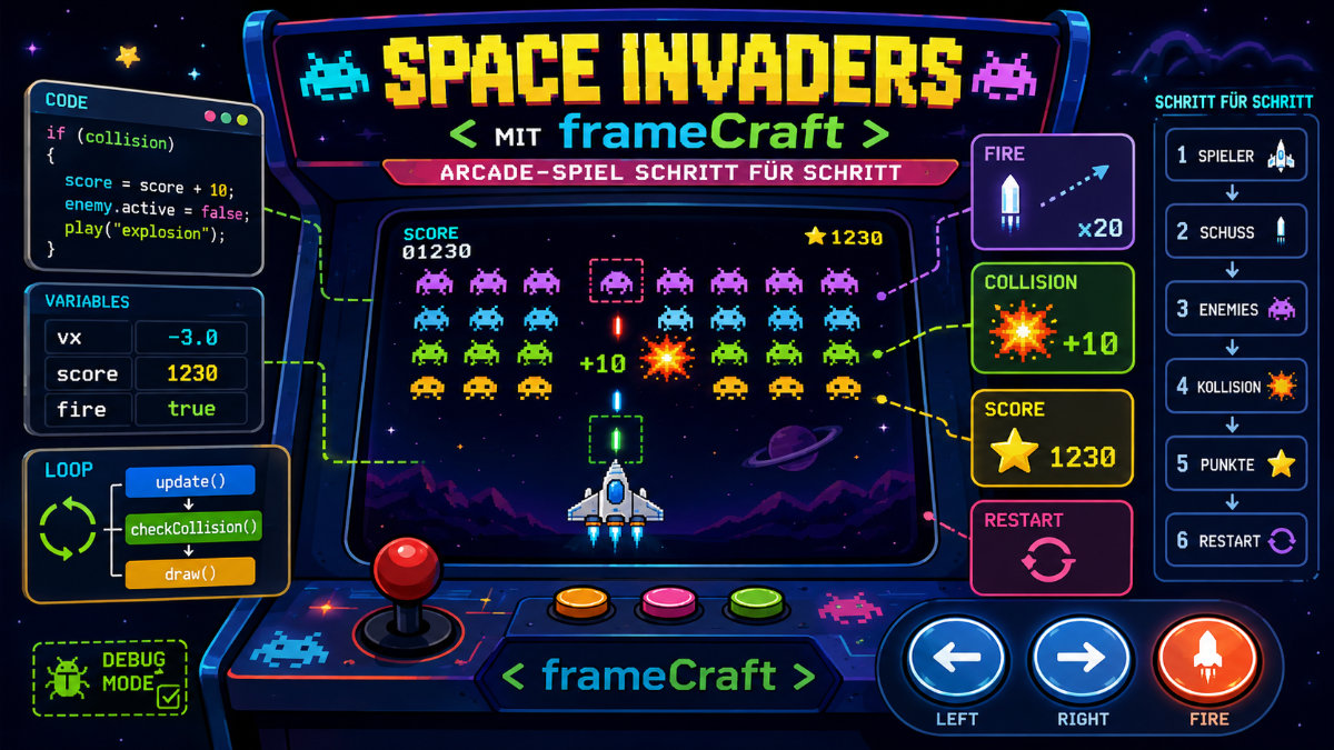 Space Invaders mit frameCraft